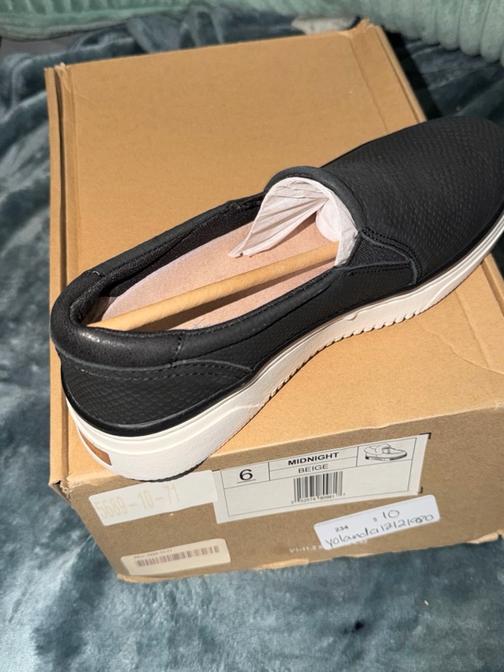 Dr. Scholl's Black Slip-On Sneaker with White Platform